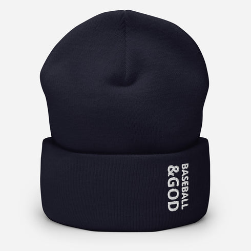 Baseball &God Cuffed Beanie